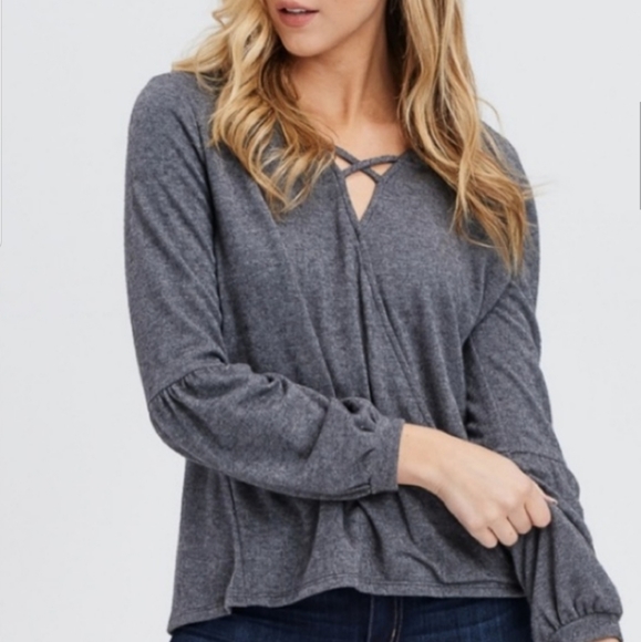 Papermoon Crosstop Blouse Gray. NEW! - Picture 5 of 5